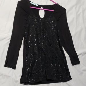Black detailed Maurices blouse